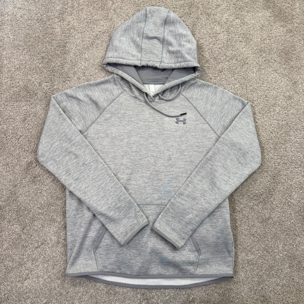 Under Armour Storm ColdGear Hoodie Mens Medium Grey Heathered Pullover‎ Casual